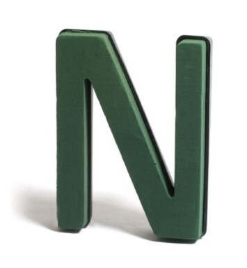 Val Spicer Plastic Backed Floral Foam Letter - N