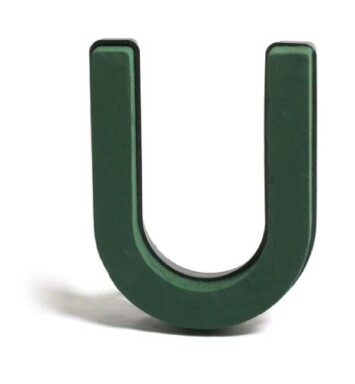 Val Spicer Plastic Backed Floral Foam Letter - U