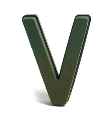 Val Spicer Plastic Backed Floral Foam Letter - V