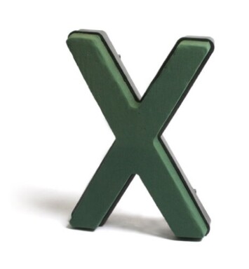 Val Spicer Plastic Backed Floral Foam Letter - X