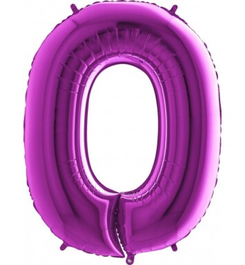 40 Inch Purple Number 0 Foil Balloon