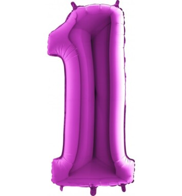 40 Inch Purple Number 1 Foil Balloon