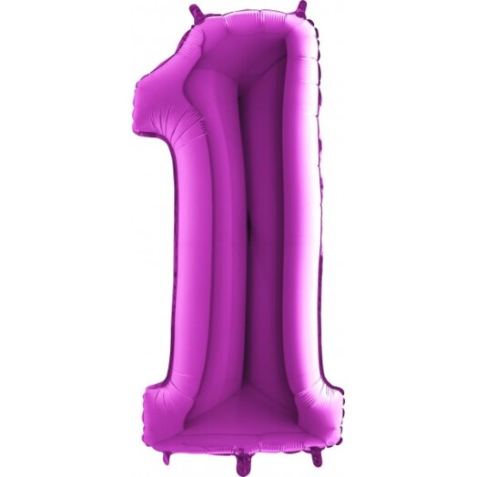 40 Inch Purple Number 1 Foil Balloon