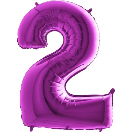 40 Inch Purple Number 2 Foil Balloon