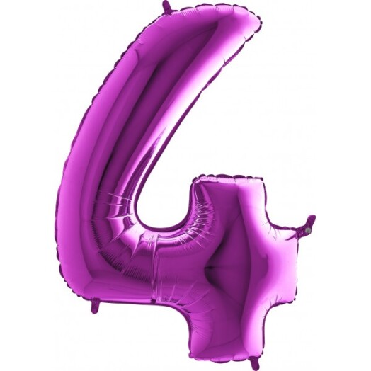 40 Inch Purple Number 4 Foil Balloon