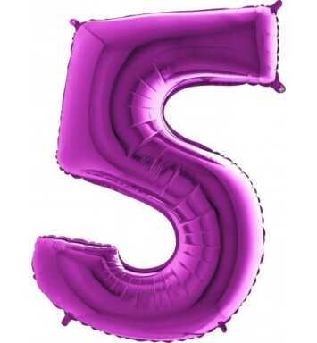 40 Inch Purple Number 5 Foil Balloon
