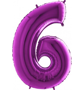 40 Inch Purple Number 6 Foil Balloon
