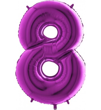 40 Inch Purple Number 8 Foil Balloon