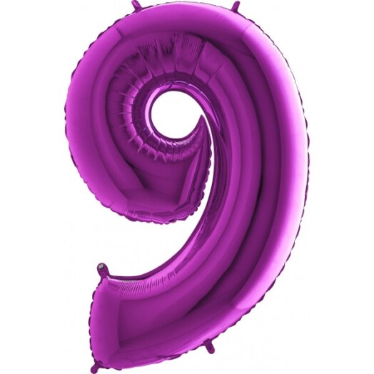 40 Inch Purple Number 9 Foil Balloon