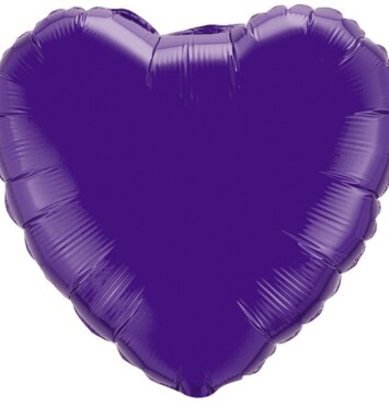 Unpackaged 18" Quartz Purple Heart Foil Balloon