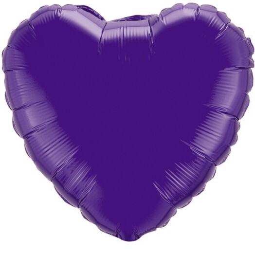 Unpackaged 18" Quartz Purple Heart Foil Balloon