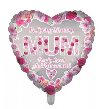 18 Inch Mum Heart Remembrance Foil Balloon