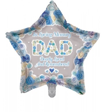 19 Inch Dad Star Remembrance Foil Balloon
