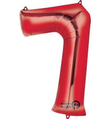 Large Red Number 7 Foil Balloon