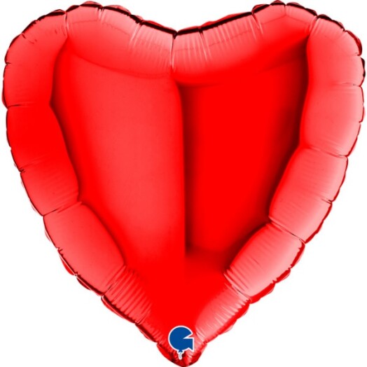 Unpackaged 18" Metallic Heart Foil Balloon - Red