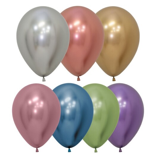 12 Inch Reflex Assorted Colour Latex Balloons 50ct