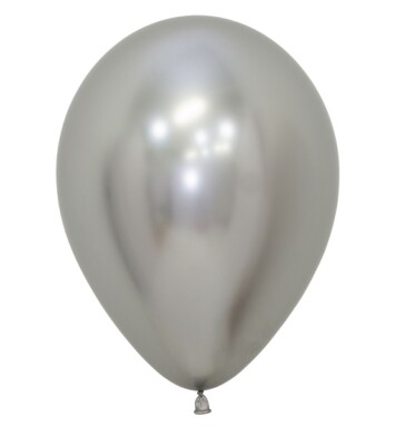 5 Inch Reflex Silver Latex Balloons 50ct