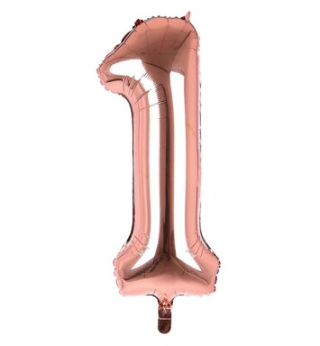 34 Inch Rose Gold Number 1 Foil Balloon