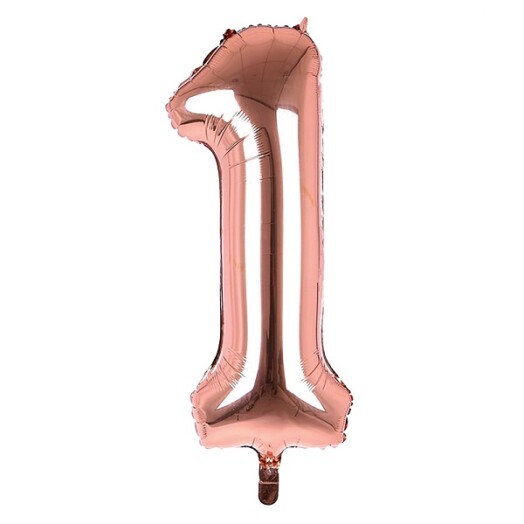 34 Inch Rose Gold Number 1 Foil Balloon