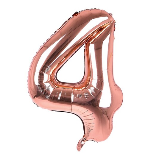 34 Inch Rose Gold Number 4 Foil Balloon
