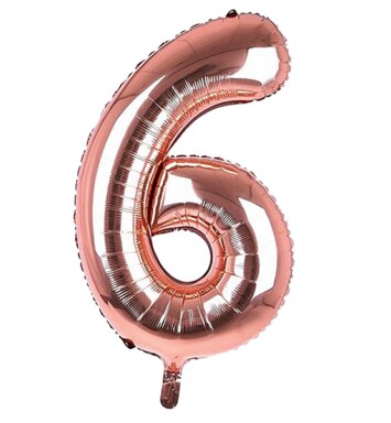 34 Inch Rose Gold Number 6 Foil Balloon