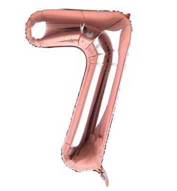34 Inch Rose Gold Number 7 Foil Balloon