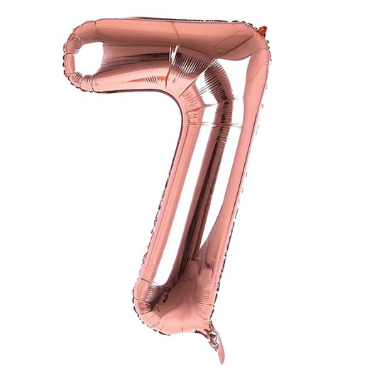 34 Inch Rose Gold Number 7 Foil Balloon