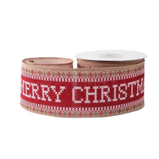 Merry Christmas Cross Stitch Ribbon