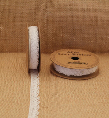 13mm Lace Ribbon White