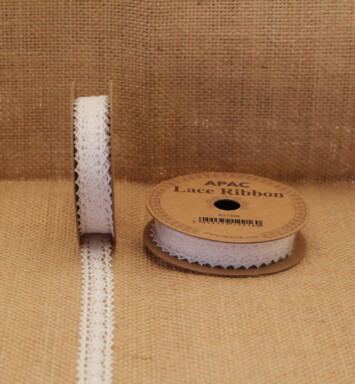 18mm Lace Ribbon White