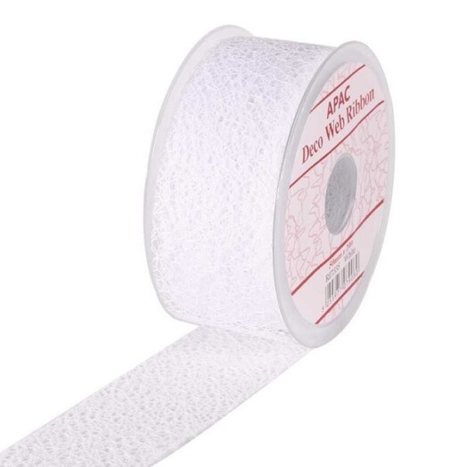 50mm White Deco Web Ribbon