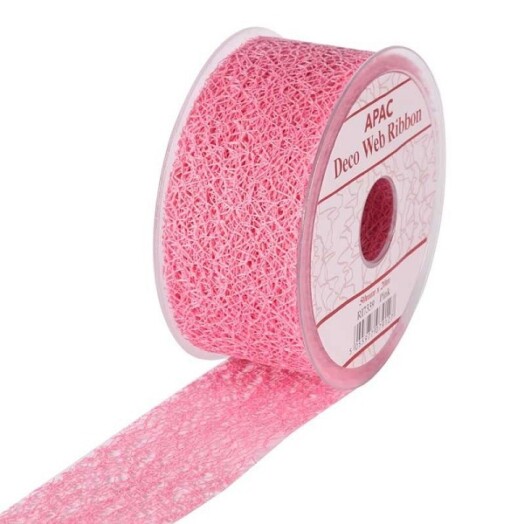 50mm Pink Deco Web Ribbon