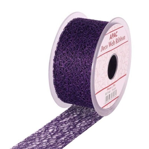 50mm Purple Deco Web Ribbon