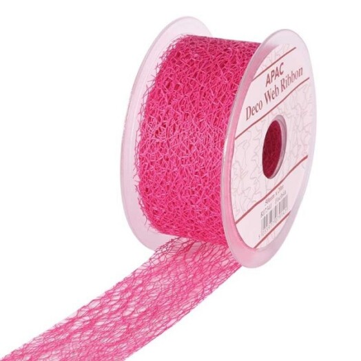 50mm Fuchsia Deco Web Ribbon