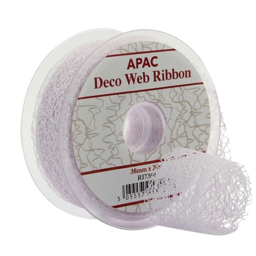 38mm White Deco Web Ribbon