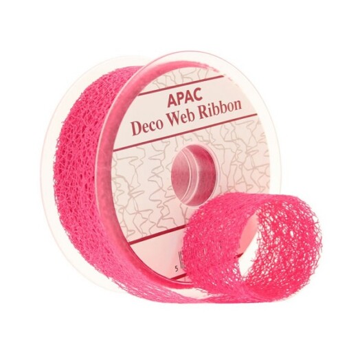38mm Fuchsia Deco Web Ribbon