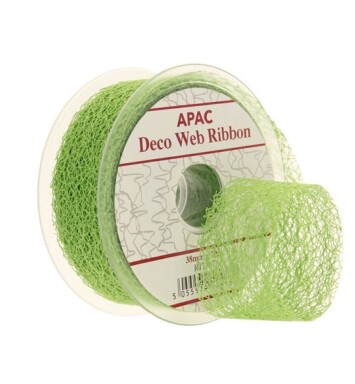 38mm Lime Green Deco Web Ribbon