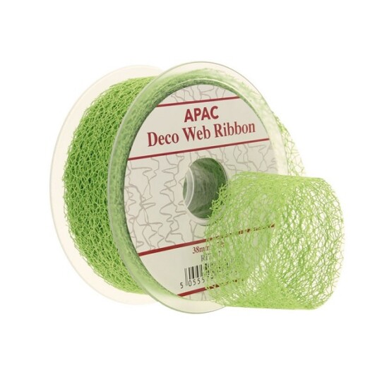 38mm Lime Green Deco Web Ribbon