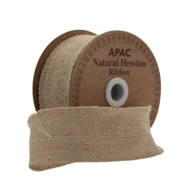 50mm Natural Hessian Ribbon