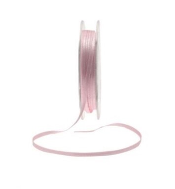 3mm Double Faced Satin Ribbon Baby Pink