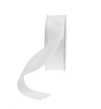 25mm Double Faced Satin Ribbon White