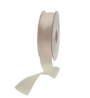 25mm Double Faced Satin Ribbon Cream
