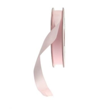 25mm Double Faced Satin Ribbon Baby Pink