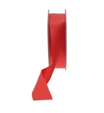 25mm Double Faced Satin Ribbon Bright Red