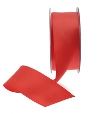 38mm Double Faced Satin Ribbon Bright Red
