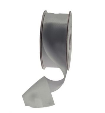 38mm Double Faced Satin Ribbon Silver