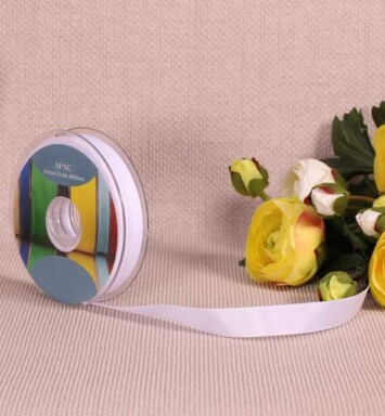 15mm Grosgrain Ribbon White