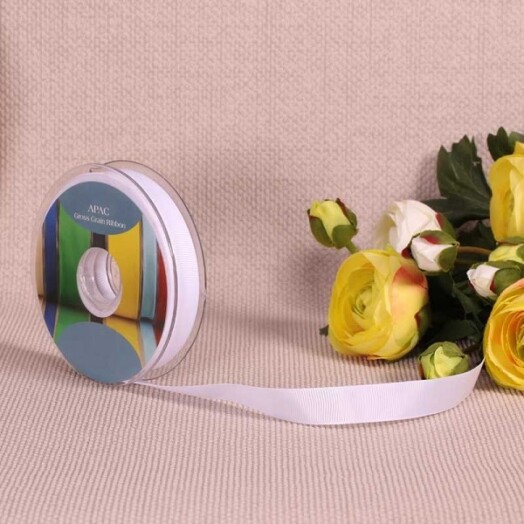 15mm Grosgrain Ribbon White