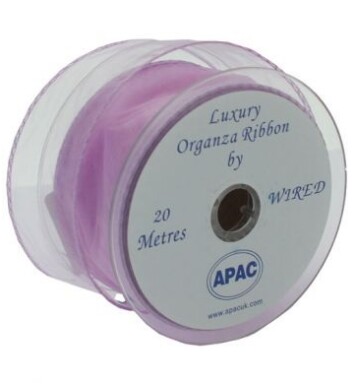 Lilac Wired Organza 50mm Ribbon 20m
