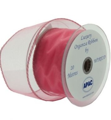 Rose Wired Organza 50mm Ribbon 20m